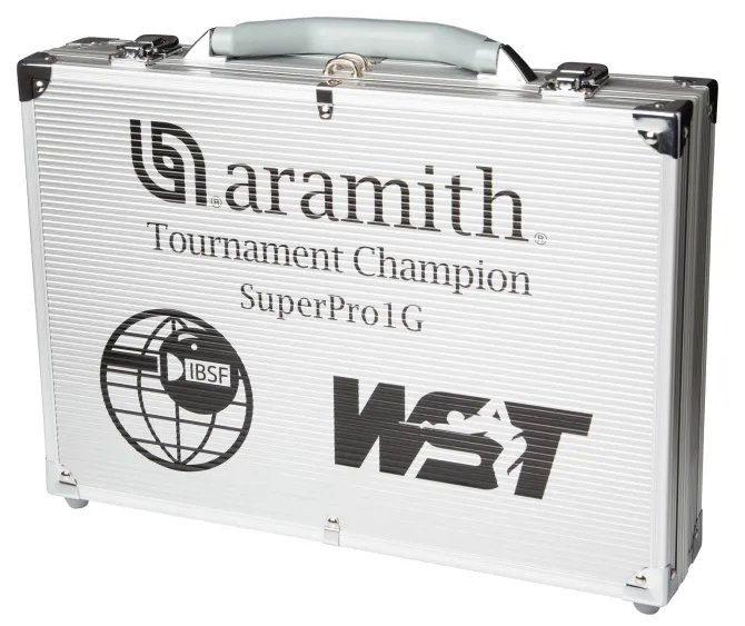 Aramith Deluxe 1G snookerballer i aluminiumskuffert - 52,4 mm