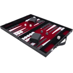 Backgammon kuffert Rød/Sort