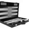 Backgammon kuffert Sort/Hvid/Grå - 15"