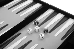 Backgammon kuffert Sort/Hvid/Grå - 15