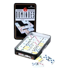 Domino Double Six sæt med farvede brikker