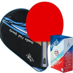 Double Fish J6 bordtennis bat m/ etui og Paris24 bolde