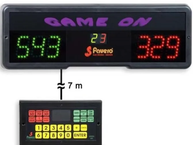 Favero Game On elektronisk scoretavle til dart m/ fjernbetjening