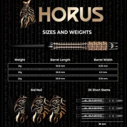 Horus 97,5%NT steeltip dartpile fra Mission