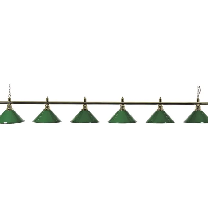 Lampe m/ 6 stk grøn skærm til Snookerbord