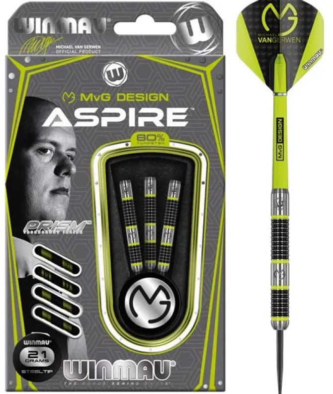 MvG Aspire 80% NT steeltip dartpile fra Winmau