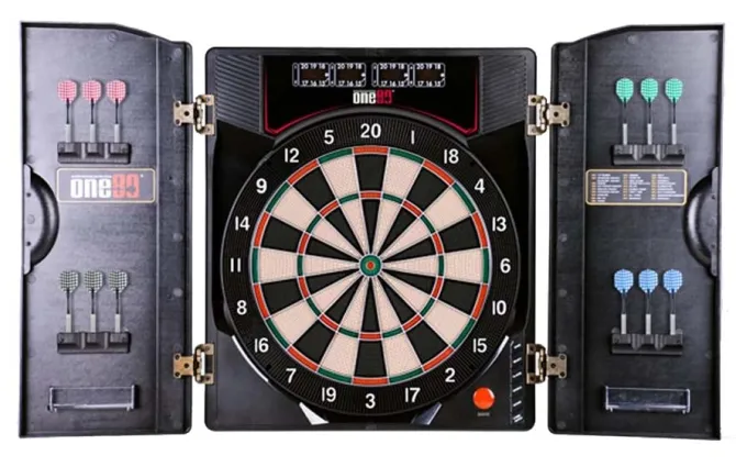 One80 Deluxe II elektronisk dartskive i skab