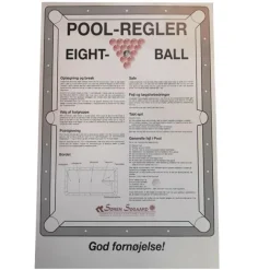 Regler, 8-ball Pool, 40 x 60 cm plakat