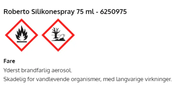 Silikonespray fra Roberto, 75 ml