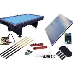Sjov pakke PREMIUM - Poolbord (7 fod), bordtennisplader og tilbehør incl. opstilling
