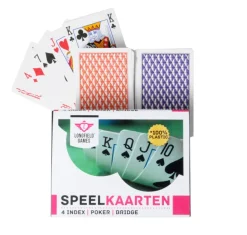 Spillekort Longfield 2 sæt 100% plastik Bridge - Poker