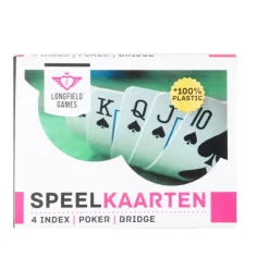 Spillekort Longfield 2 sæt 100% plastik Bridge - Poker