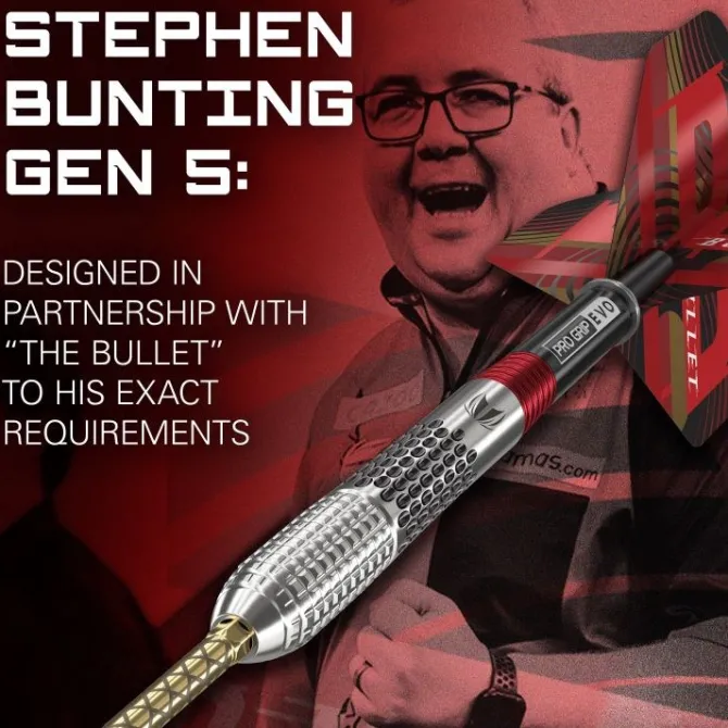 Stephen Bunting G5 95% NT steeltip dartpile fra Target