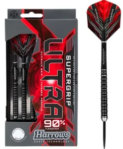 Supergrip Ultra 90% NT steeltip dartpile fra Harrows