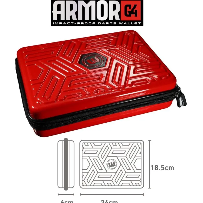 Winmau Armor G4 dart case rød t/ 12 pile