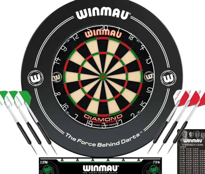 Winmau Diamond Plus Surround sæt - Diamond skive, surround & 2 sæt pile